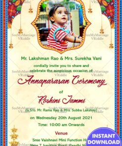 Indian Traditional Theme Annaprasan Ceremony Invitation Card