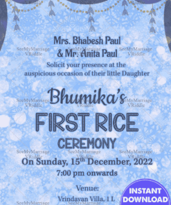 Modern Light Decorated Annaprasan Invitation Card