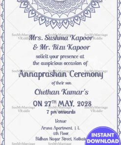 Ornament Design Simple Annaprasana Invitation Card