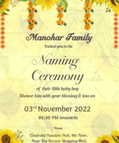 Sunflower Decoration Naming Ceremony Invitation E Card