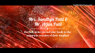 Fireworks In Red Background Theme Gujrati Wedding Card | ID: 11901