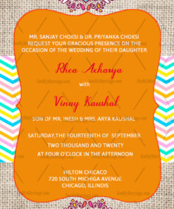 Simple Design Yellow & Cream Theme Gujarati Wedding Invitation Card