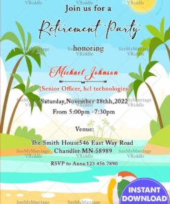 Nature Beach Theme Retiring Invitation Card