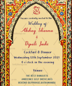 Traditional Mandap Theme Nepali Theme Wedding Invitation Card