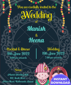 Tika Tala Nepali Wedding Invitation Card