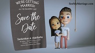 3D Lovely Couple Save the date Invitation Video