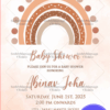 Baby Shower Invitation Card Decorated With Arch Frame And Star In Light Brown Color