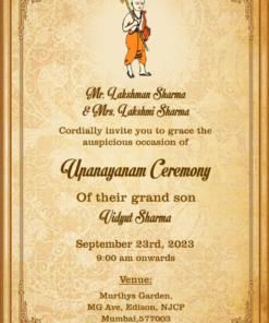 Traditional Golden theme upanayanam ceremony Invitation video