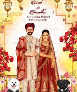 Invitation To The Wedding Of The Sikh Warrior And His Princess In Red