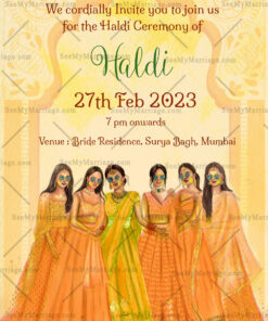 Haldi Ubtan Wedding Haldi Ceremony Invitation Card