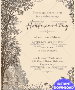 Vintage Malgudi Village theme Housewarming Card
