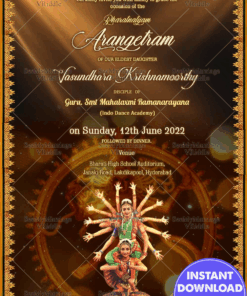 Invitation Card For Traditional Arengatram Ceremony Seeking Blessings Of Lord Nataraja On Ranga Pravesham Of Budding Performers