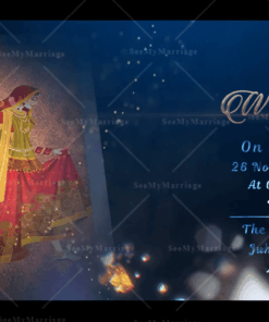 A Blue Theme Cinematic Sparkling Universe Theme Wedding Invitation Video With Grand Paintings Of All Ceremonies - 214314 - Free