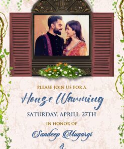Home Theme Housewarming Invitation Video with couple caricature - 215663 - Free
