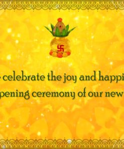 Gruhapravesam Yellow Theme in English Text - Housewarming Invitation Video