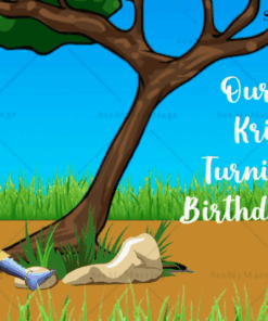 1st Birthday Invitation Video Happy Krishna Blue Theme