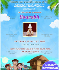 Annaprashan Invitation Card Chotha Bheem Theme