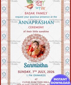 Traditional Annaprashan Invitation Card Bengali Culture Theme