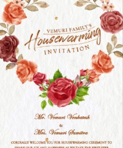 Ink Splash Floral Animated Housewarming Video Invite