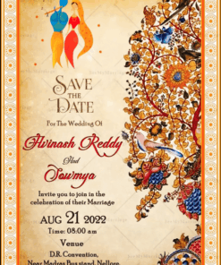 Modern Ethnic Theme Wedding Invitation Video Radha Krishna, Tree Of Life