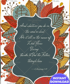 Fall Theme Thanksgiving Greeting Card Colourful Leaves