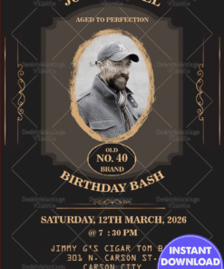 40th Birthday Invitation Card Vintage Man