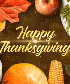 Brown Theme Thanksgiving Greetings Video Pumpkin Meal