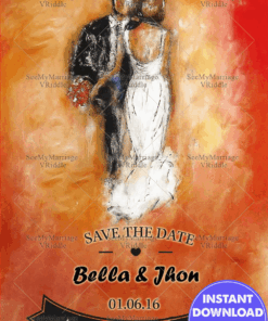 Mine Forever Save The Date Invitation Card Painting Theme