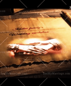 Traditional Scroll Theme Wedding Invitation Video Brown Theme