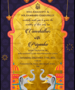 Traditional Wedding Invitation Video Colourful Elephants