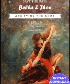 Two To Tango Save The Date Invitation Card
