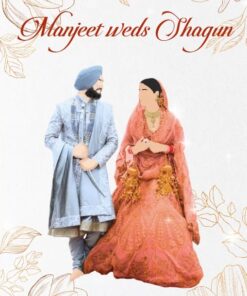 Royal Sikh Floral Bokeh Background Wedding Invitation