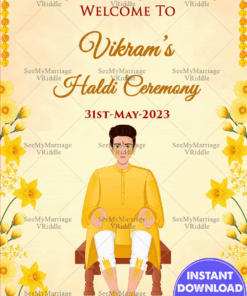 Haldi Editable Banner for Groom