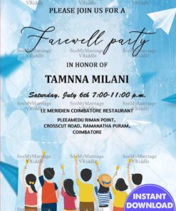 Cheery Farewell Party Invitation Card Cocktail Dinner