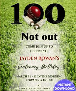 It's A Ton Centenary Birthday Invitation Sports Theme