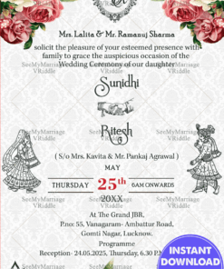 Cream Theme Save The Date Wedding Invitation Card Rose Floral
