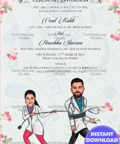 Doctor Caricature Wedding Invitation Card Stethoscope Lasso