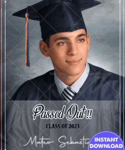 Fun Passed Out Graduation Announcement Add Photo