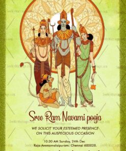 Green Ram Navami Pooja Invitation Card