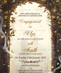 Rustic Floral Arch Engagement Invitation Video Add Photo