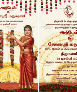 Traditional Tamil Wedding Invitation Card Grand Stage