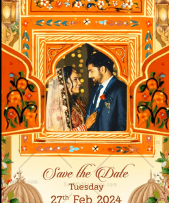 Modern Classic Wedding Invitation Video Palace Window Grandeur Add Photo