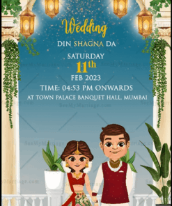Multi Event Grand Wedding Invitation Video Cartoon Theme