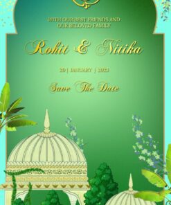 Unique Palace Wedding Invitation Video Grand Green Theme