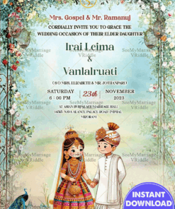 Cute Manipuri Wedding Invitation Card Floral Arch