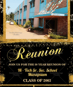 Formal School Reunion Invitation Card Black Gold Add Photo