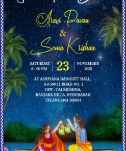 Radha Krishna Wedding Invitation Video Rass Leela Blue Theme