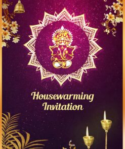 Purple Prosperity House Warming Invitation Ganesha Simple Traditions Floral
