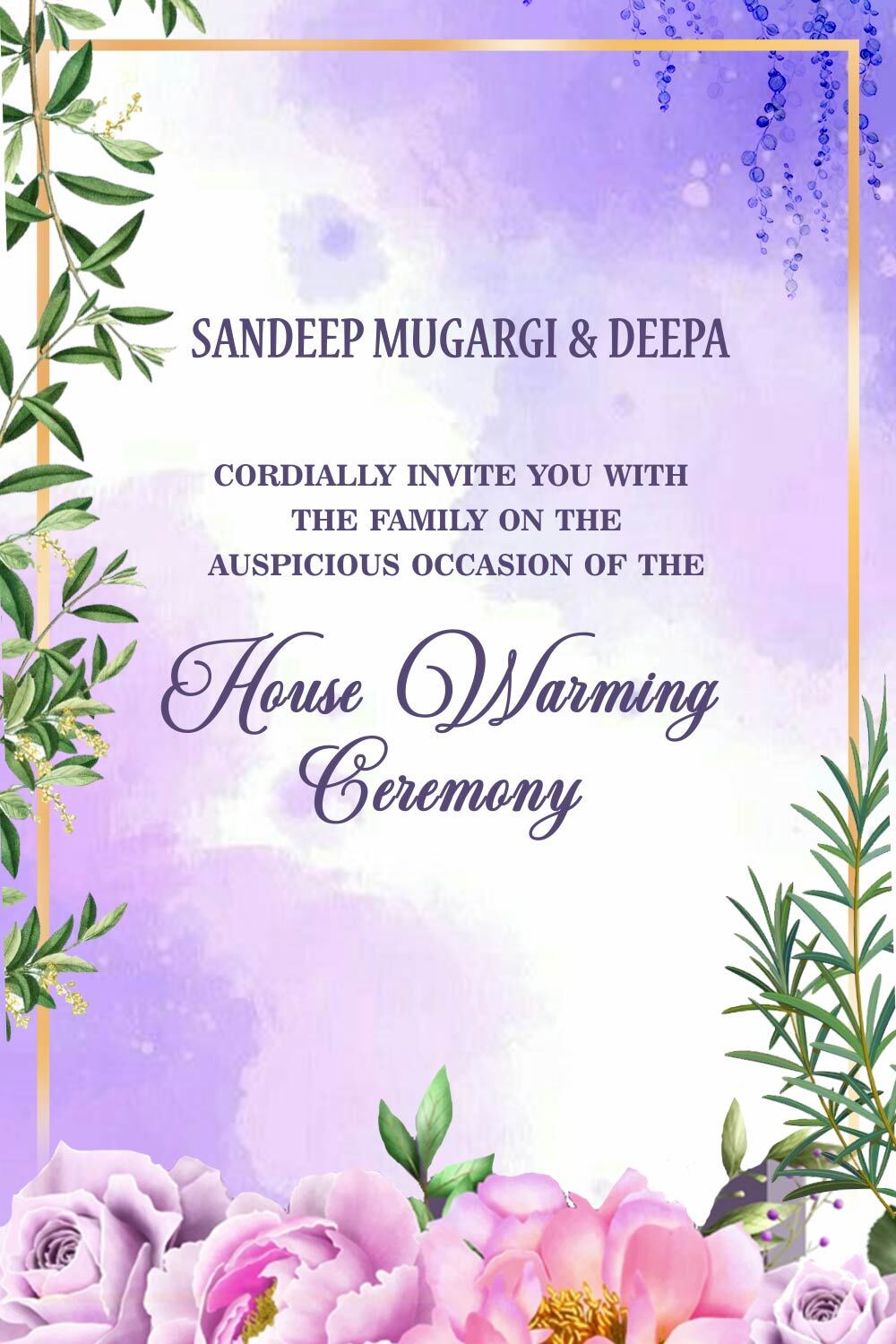 Classic Housewarming Invitation Video Lilac Sky