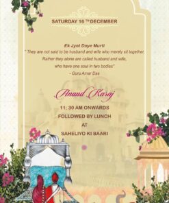 Modern Sikh Wedding Invitation Video Royal Anand Karaj